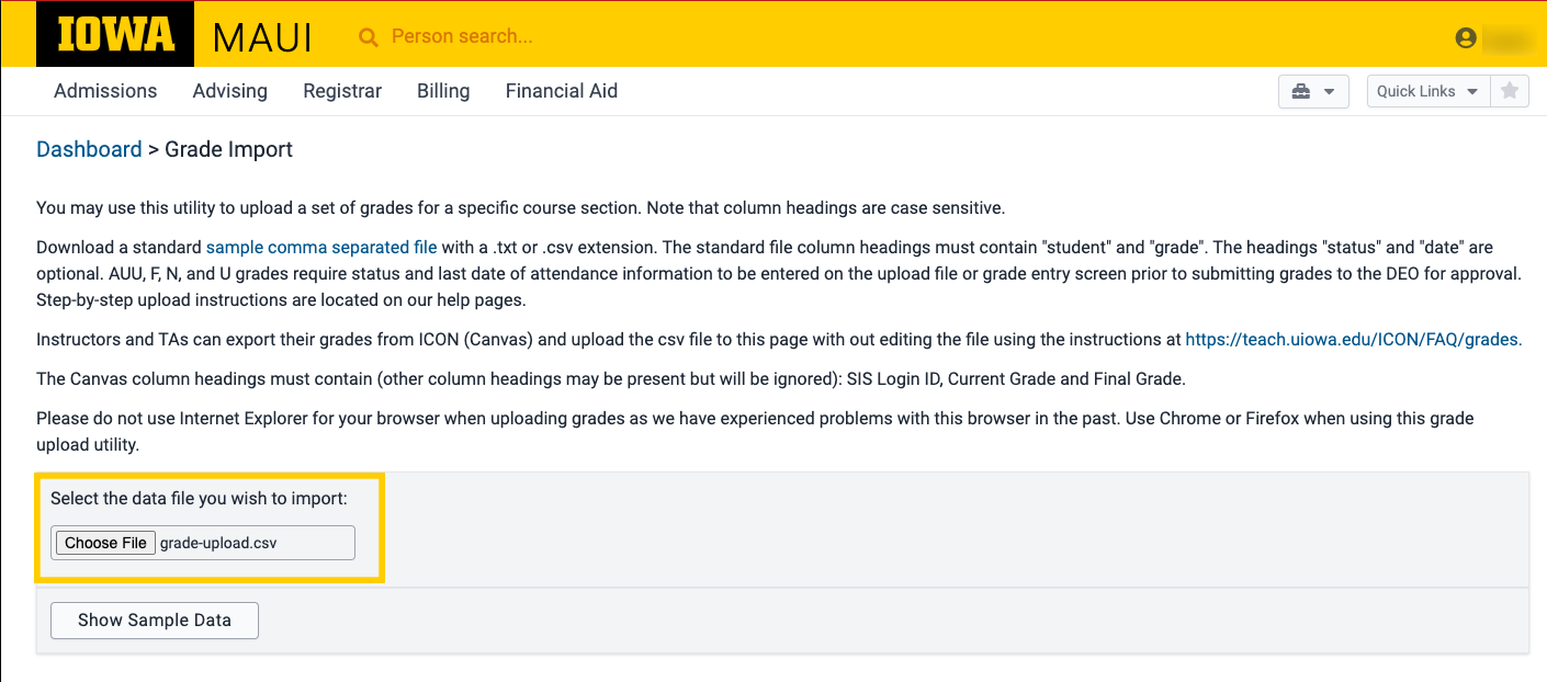 select the file from your computer