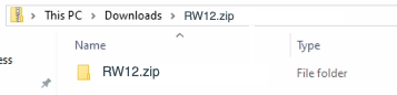 Screenshot of the RW12 zip folder.