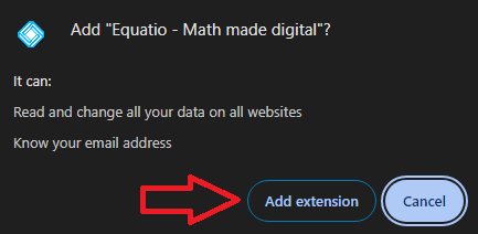 Popup with "Add Extension" highlighted.